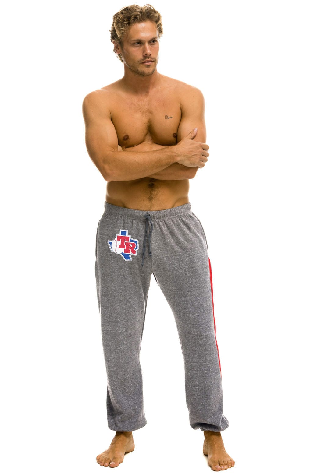 Retro TEXAS RANGERS 5 STRIPE UNISEX SWEATPANTS - HEATHER USA
