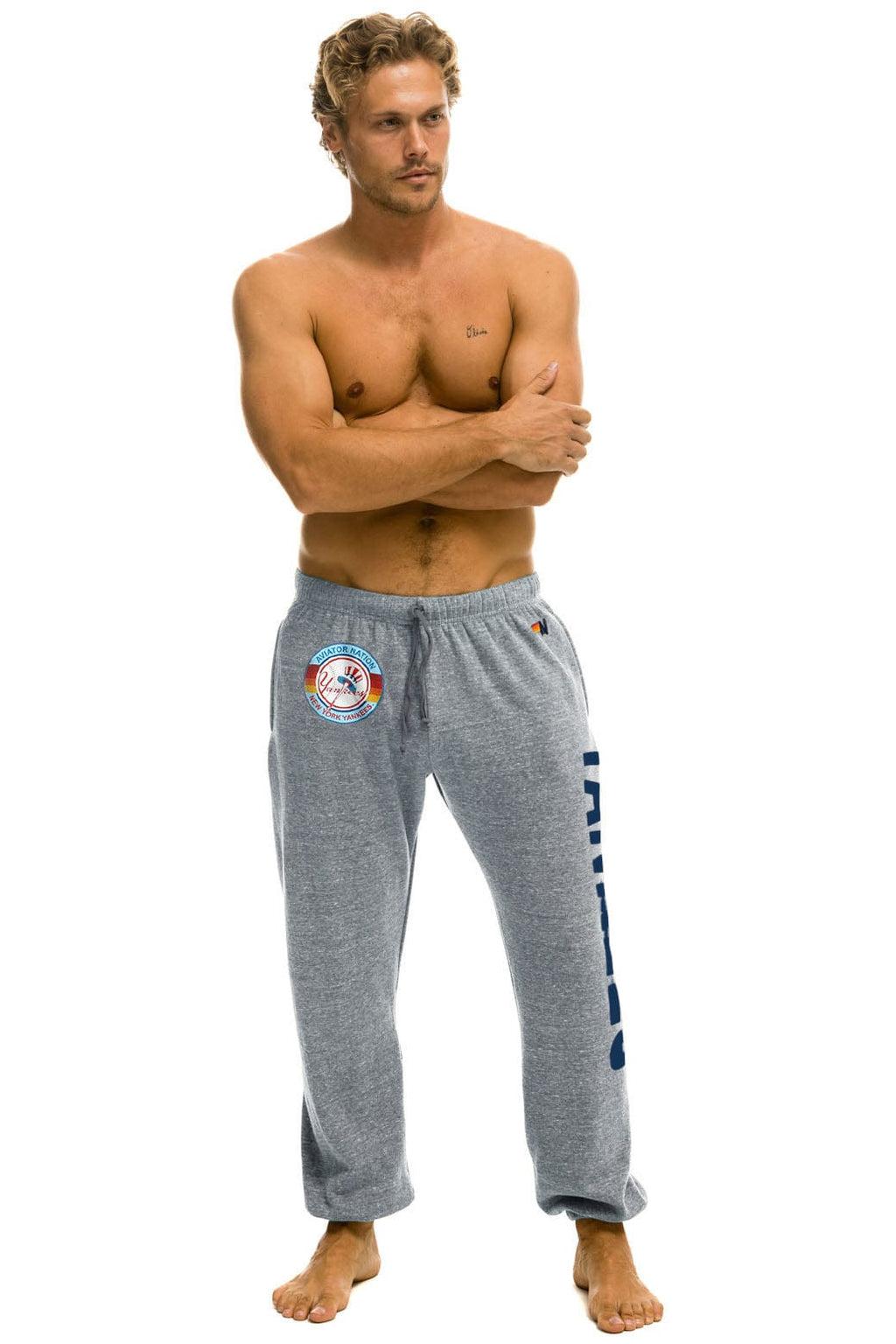 Retro NY YANKEES SWEATPANTS - HEATHER