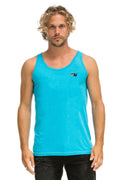 Retro MENS BASIC TANK - NEON BLUE