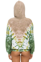 Retro HAND DYED V RELAXED PULLOVER HOODIE - TIE DYE SAND JUNGLE
