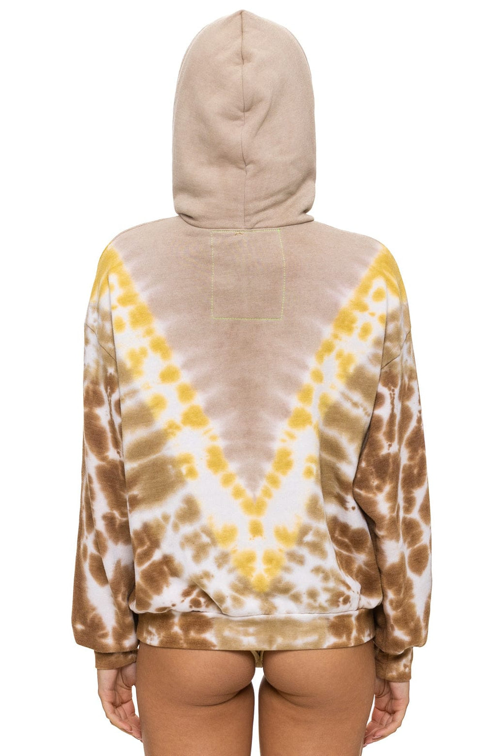 Retro HAND DYED V RELAXED PULLOVER HOODIE - TIE DYE SAND CINNAMON