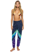 Retro HAND DYED V SWEATPANTS - TIE DYE MIDNIGHT PURPLE