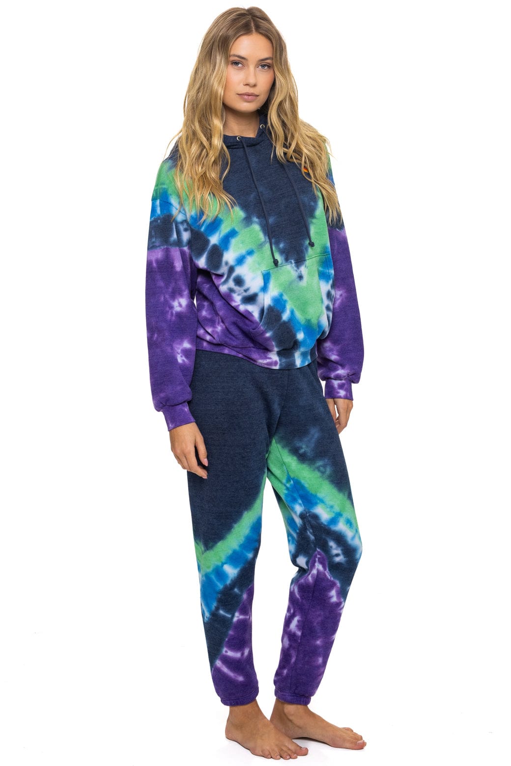 Retro HAND DYED V SWEATPANTS - TIE DYE MIDNIGHT PURPLE
