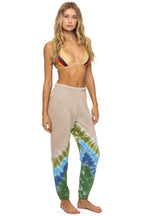 Retro HAND DYED V SWEATPANTS - TIE DYE SAND BLUE GREEN