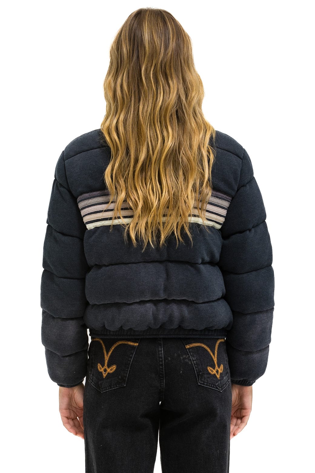 Retro 5 STRIPE FADED APRES JACKET - FADED SMOKE