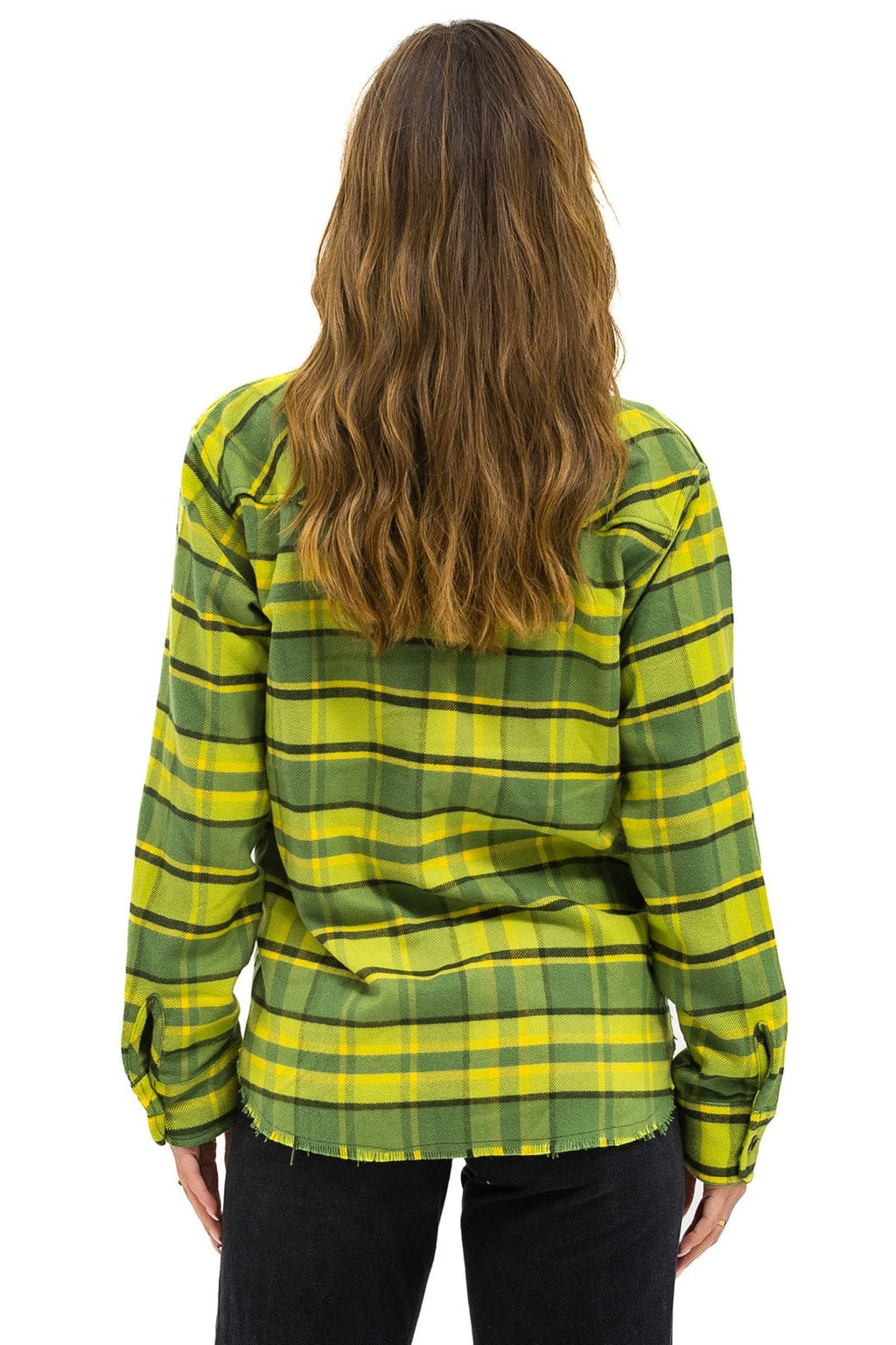 Retro PLAID FLANNEL LIGHT WEIGHT UNISEX WESTERN SHIRT - AVOCADO PLAID