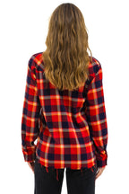 Retro PLAID FLANNEL LIGHT WEIGHT UNISEX WESTERN SHIRT - RUGBY PLAID