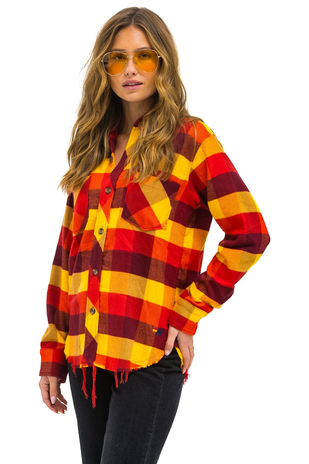 Retro PLAID FLANNEL LIGHT WEIGHT UNISEX WESTERN SHIRT - SURFY PLAID