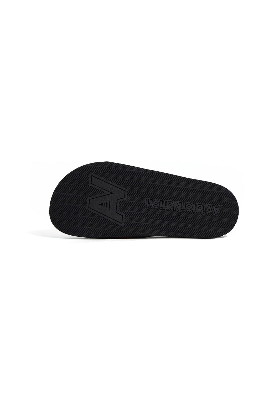 Retro AVIATOR NATION LOGO RAINBOW 4 STRIPE SLIDES - BLACK