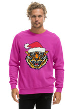 Retro SANTA TIGER SWEATSHIRT - MAGENTA