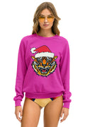 Retro SANTA TIGER SWEATSHIRT - MAGENTA