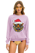 Retro SANTA TIGER SWEATSHIRT - MAUVE