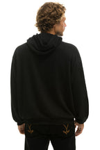 Retro SANTA TIGER RELAXED PULLOVER HOODIE - BLACK