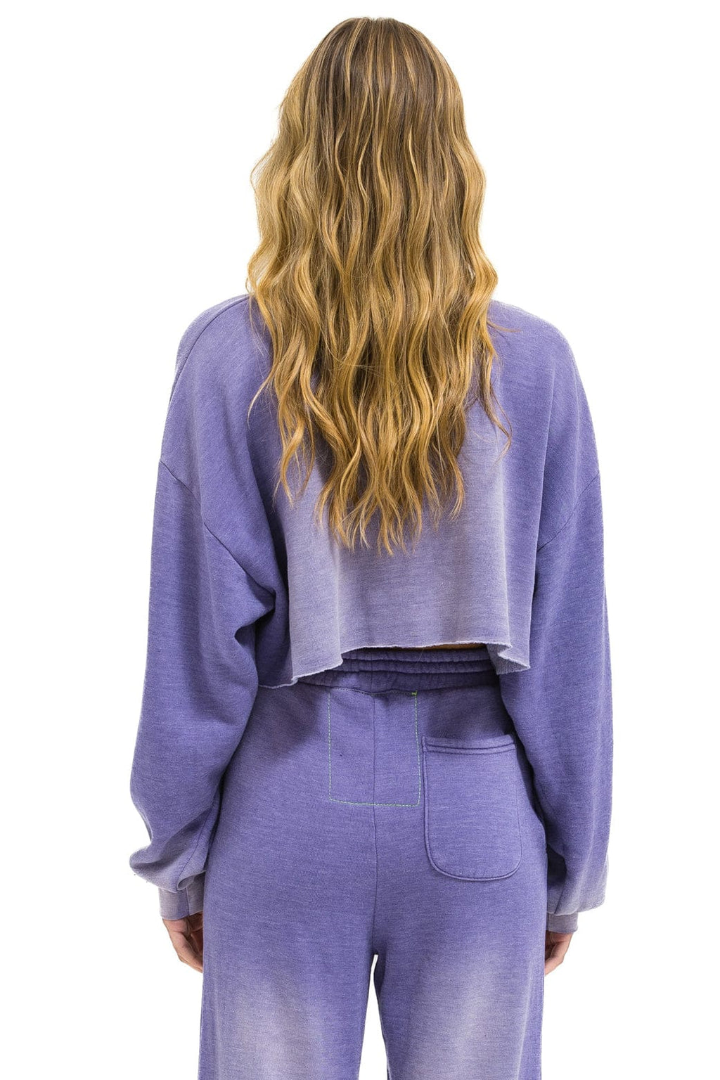 Retro AN 3D CROPPED CREW SWEATSHIRT RELAXED - FADED GRAPE
