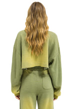 Retro AN 3D CROPPED CREW SWEATSHIRT RELAXED - FADED ARMY