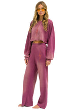 Retro BOLT STITCH CROPPED CREW SWEATSHIRT RELAXED - FADED BERRY