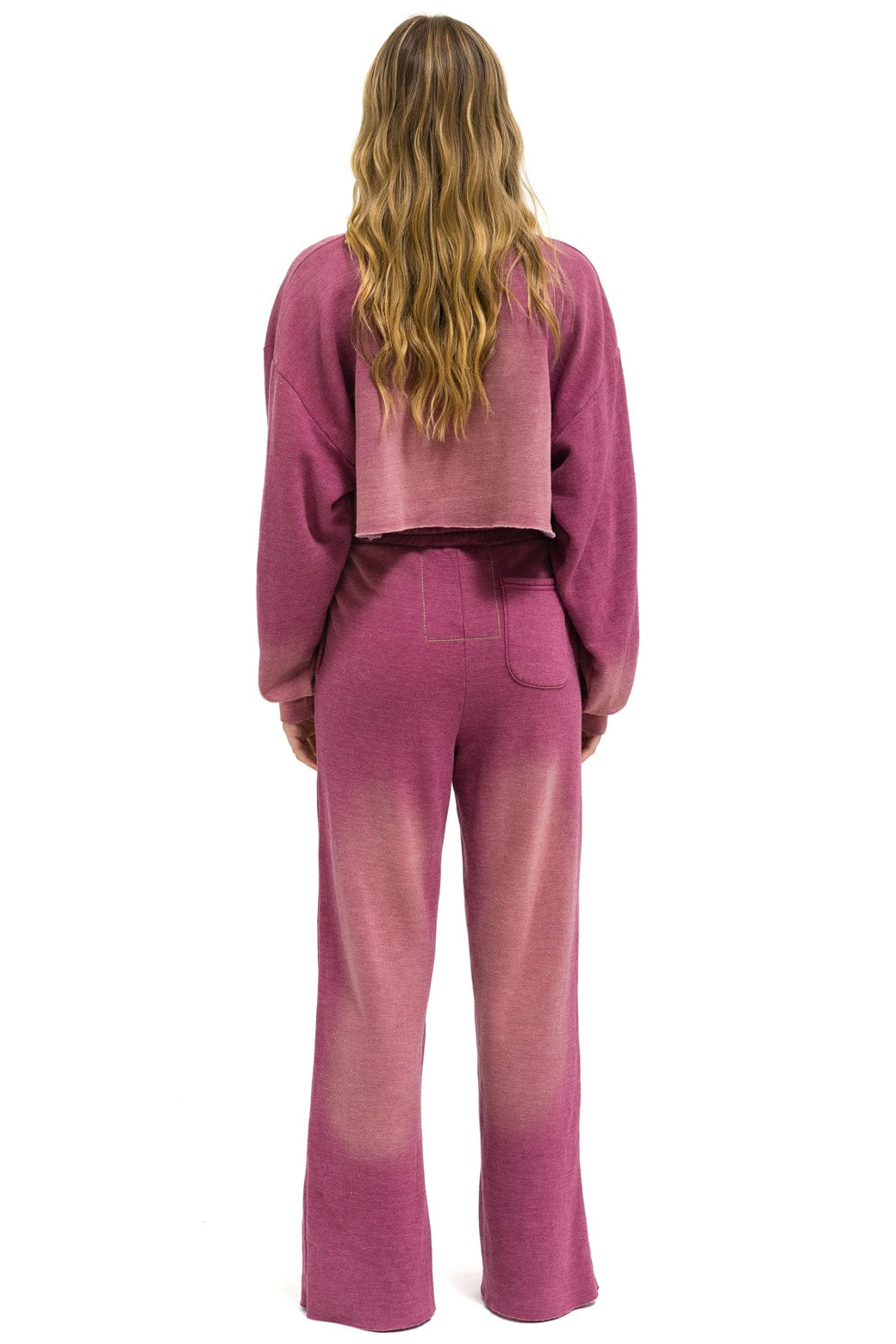 Retro BOLT STITCH CROPPED CREW SWEATSHIRT RELAXED - FADED BERRY