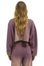 Retro BOLT STITCH CROPPED CREW SWEATSHIRT RELAXED - FADED MOCHA