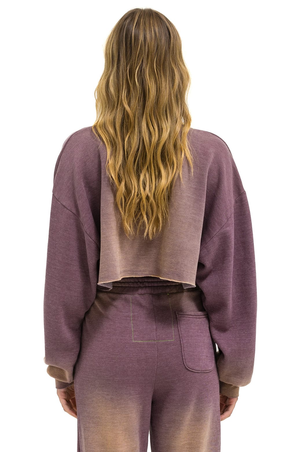 Retro BOLT STITCH CROPPED CREW SWEATSHIRT RELAXED - FADED MOCHA
