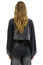 Retro BOLT STITCH CROPPED CREW SWEATSHIRT RELAXED - FADED SMOKE