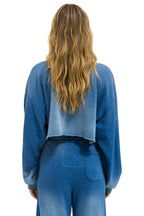 Retro BOLT STITCH CROPPED CREW SWEATSHIRT RELAXED - FADED WATER