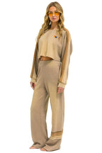Retro RUGBY STITCH WIDE LEG POCKET SWEATPANTS - FADED TAN