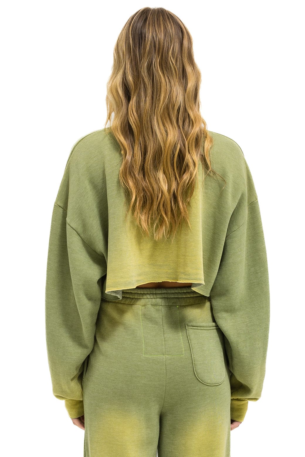 Retro ESSENTIAL CROPPED CREW SWEATSHIRT RELAXED - FADED ARMY