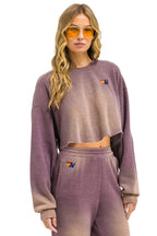 Retro ESSENTIAL CROPPED CREW SWEATSHIRT RELAXED - FADED MOCHA