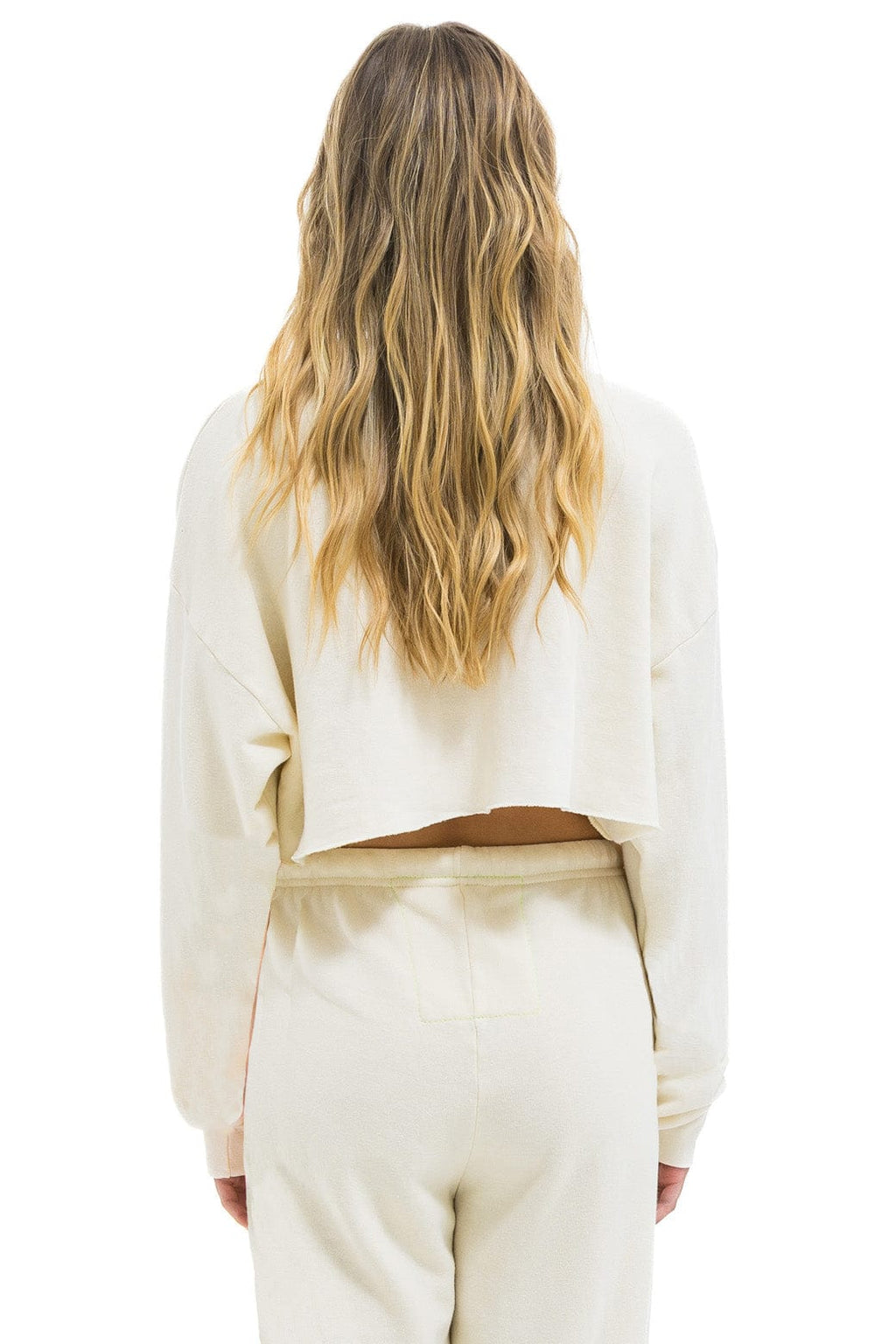 Retro LOGO CROPPED CREW SWEATSHIRT RELAXED - VINTAGE WHITE