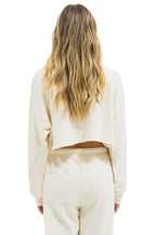 Retro LOGO CROPPED CREW SWEATSHIRT RELAXED - VINTAGE WHITE