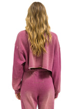Retro VINTAGE LOGO CROPPED CREW SWEATSHIRT RELAXED - FADED BERRY
