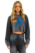 Retro VINTAGE LOGO CROPPED CREW SWEATSHIRT RELAXED - FADED SMOKE