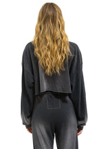 Retro VINTAGE LOGO CROPPED CREW SWEATSHIRT RELAXED - FADED SMOKE