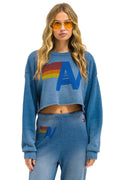 Retro VINTAGE LOGO CROPPED CREW SWEATSHIRT RELAXED - FADED WATER