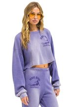 Retro VENICE SURFER CROPPED CREW SWEATSHIRT RELAXED - FADED GRAPE