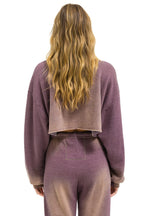 Retro VENICE SURFER CROPPED CREW SWEATSHIRT RELAXED - FADED MOCHA