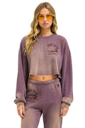 Retro VENICE SURFER CROPPED CREW SWEATSHIRT RELAXED - FADED MOCHA