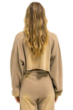 Retro VENICE SURFER CROPPED CREW SWEATSHIRT RELAXED - FADED TAN