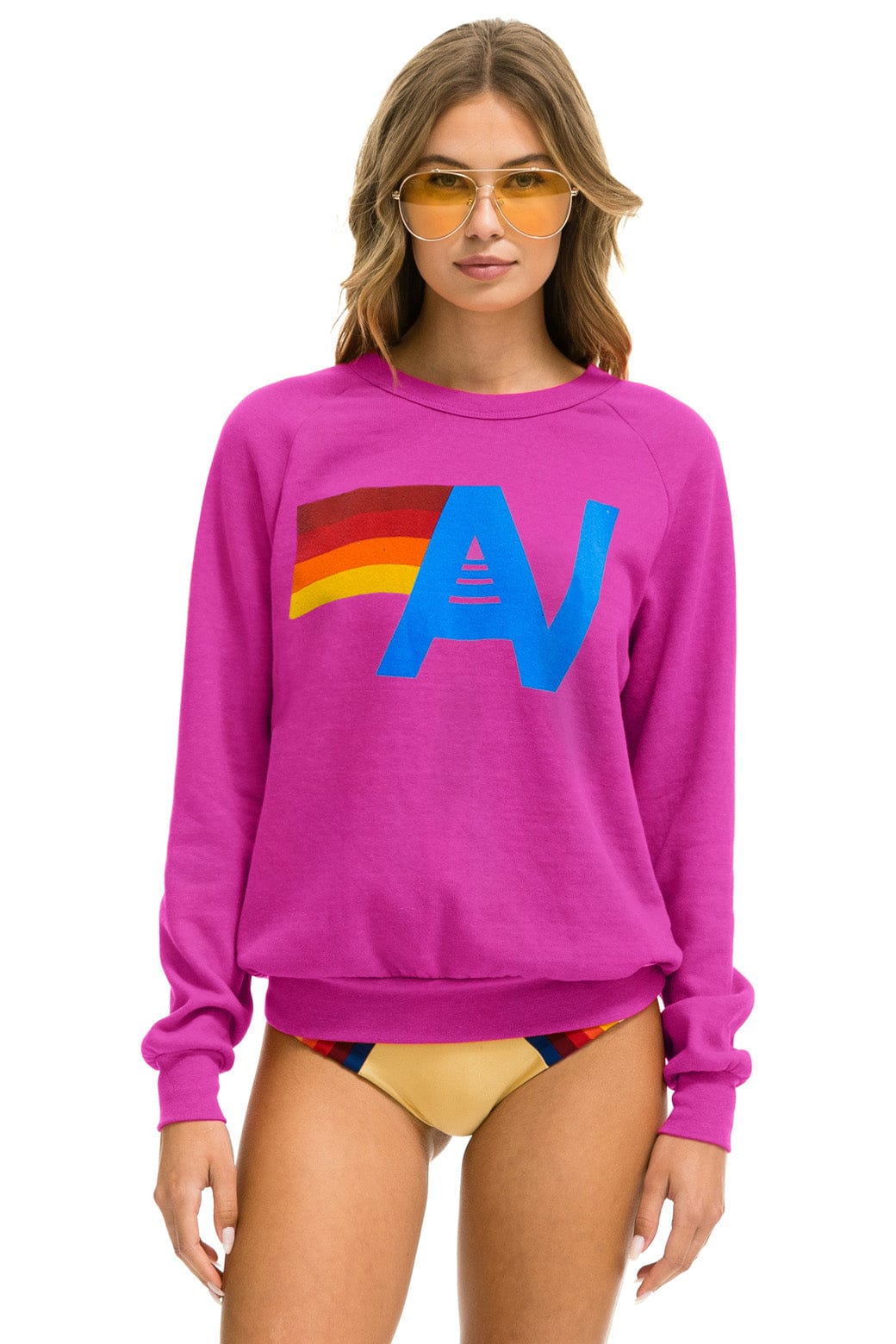 Retro LOGO SWEATSHIRT - MAGENTA