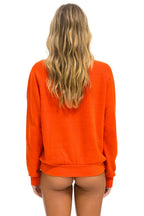 Retro RIDE LOGO WHITE CREW SWEATSHIRT - ORANGE