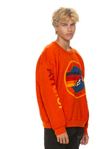 Retro AVIATOR NATION RELAXED VENICE CREW SWEATSHIRT - ORANGE