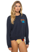 Retro ALL SEASONS CIRCLE RELAXED CREW SWEATSHIRT - CHARCOAL