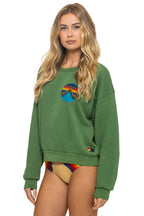 Retro ALL SEASONS CIRCLE RELAXED CREW SWEATSHIRT - PALM