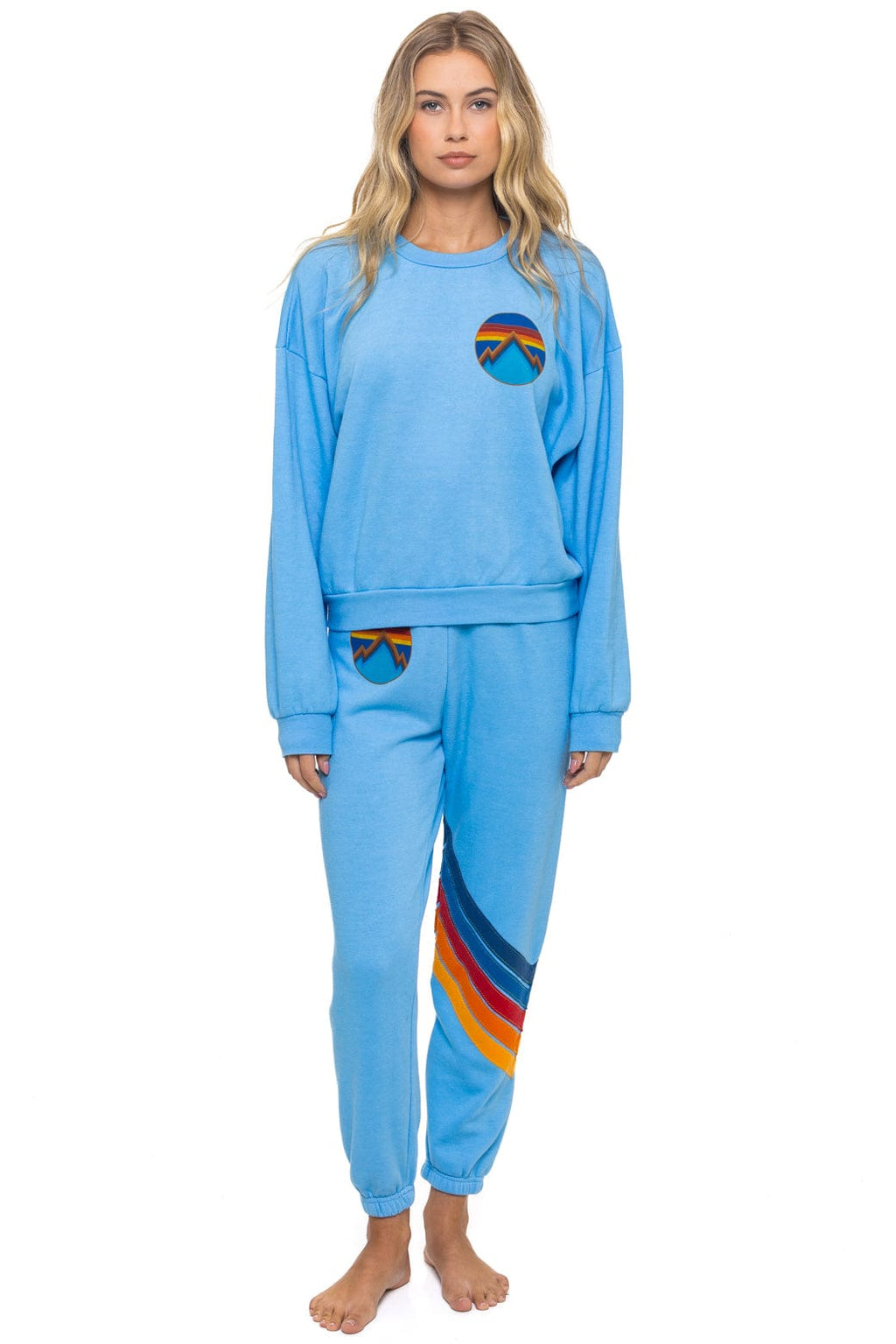 Retro ALL SEASONS CIRCLE RELAXED CREW SWEATSHIRT - SKY