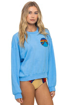 Retro ALL SEASONS CIRCLE RELAXED CREW SWEATSHIRT - SKY