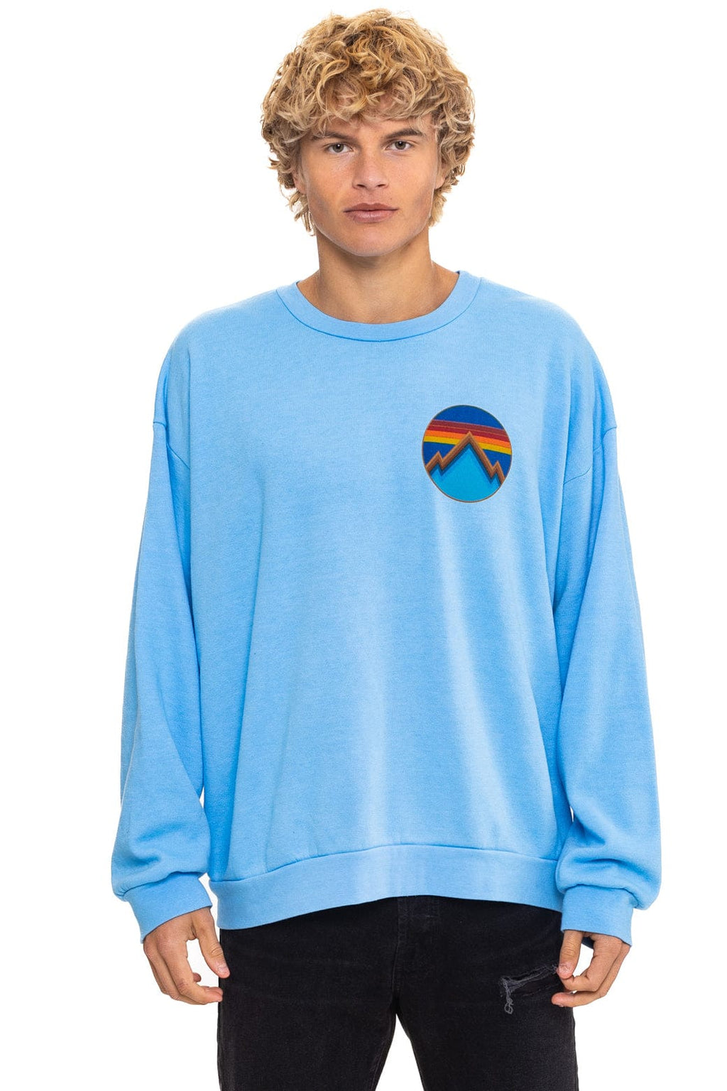 Retro ALL SEASONS CIRCLE RELAXED CREW SWEATSHIRT - SKY