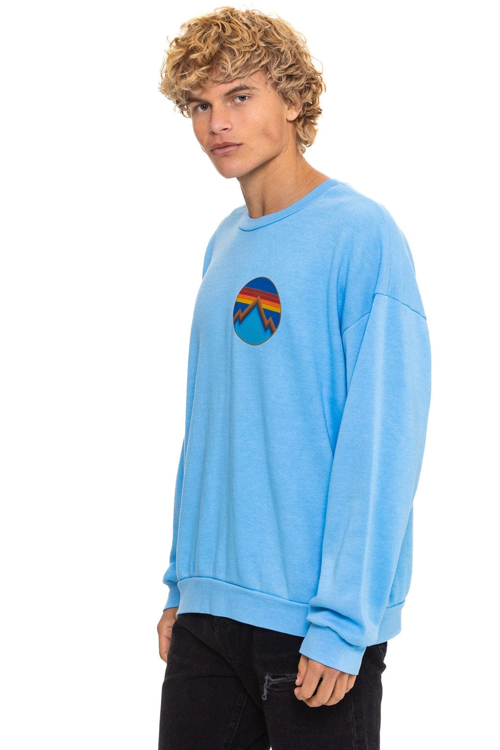 Retro ALL SEASONS CIRCLE RELAXED CREW SWEATSHIRT - SKY