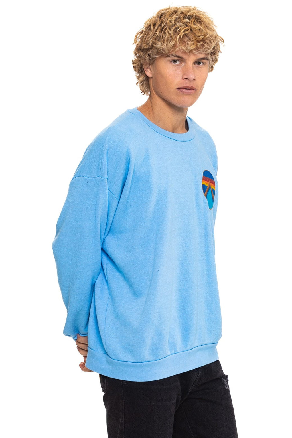 Retro ALL SEASONS CIRCLE RELAXED CREW SWEATSHIRT - SKY