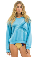 Retro BLAZE RELAXED CREW SWEATSHIRT - AQUA AQUA