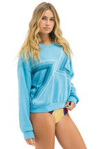 Retro BLAZE RELAXED CREW SWEATSHIRT - AQUA AQUA